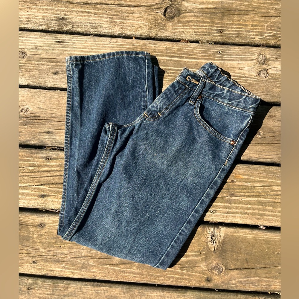 Classic Bootcut LEE Blue Jeans Straight Leg Denim Pants Boys Size 16 Medium Wash